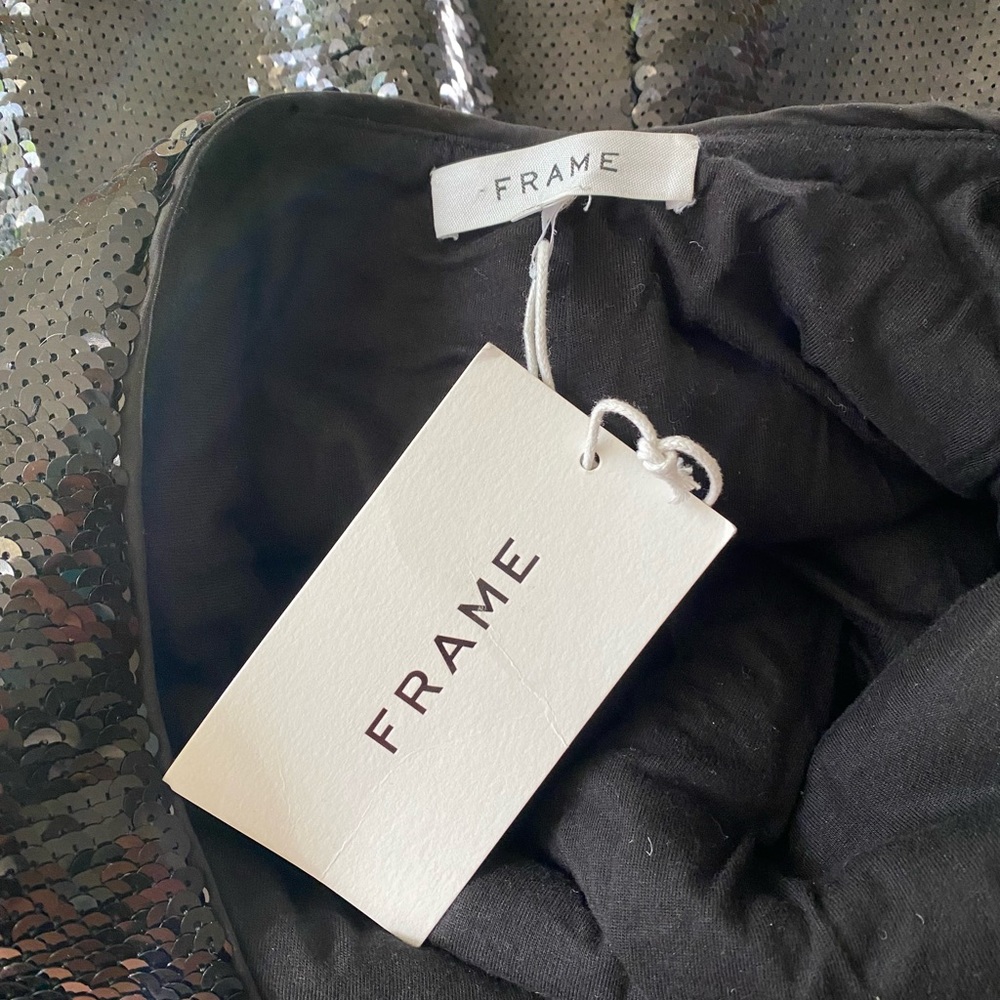 Frame Black Sequin Open Back Bodycon Mini Dress - Picture 7 of 12